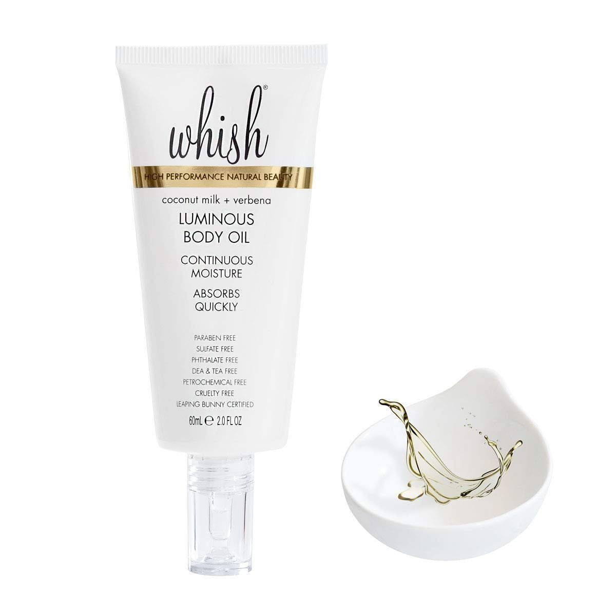 Whish Luminous Body Oil, Coconut Milk And Verbena, 2 Fl Oz